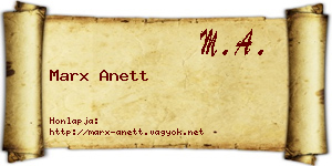 Marx Anett névjegykártya