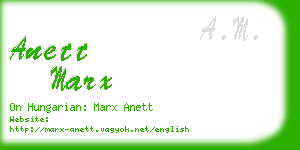 anett marx business card